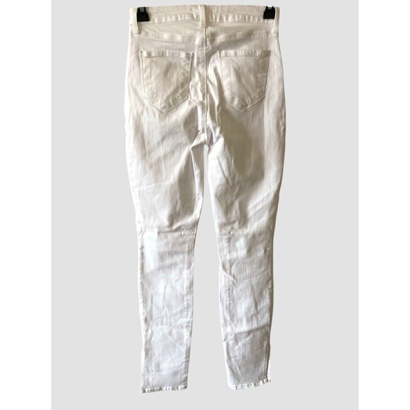 L’AGENCE Josie High Rise Skinny Jeans Size 25 White Women’s Split Side Hem NWOT - Picture 7 of 9
